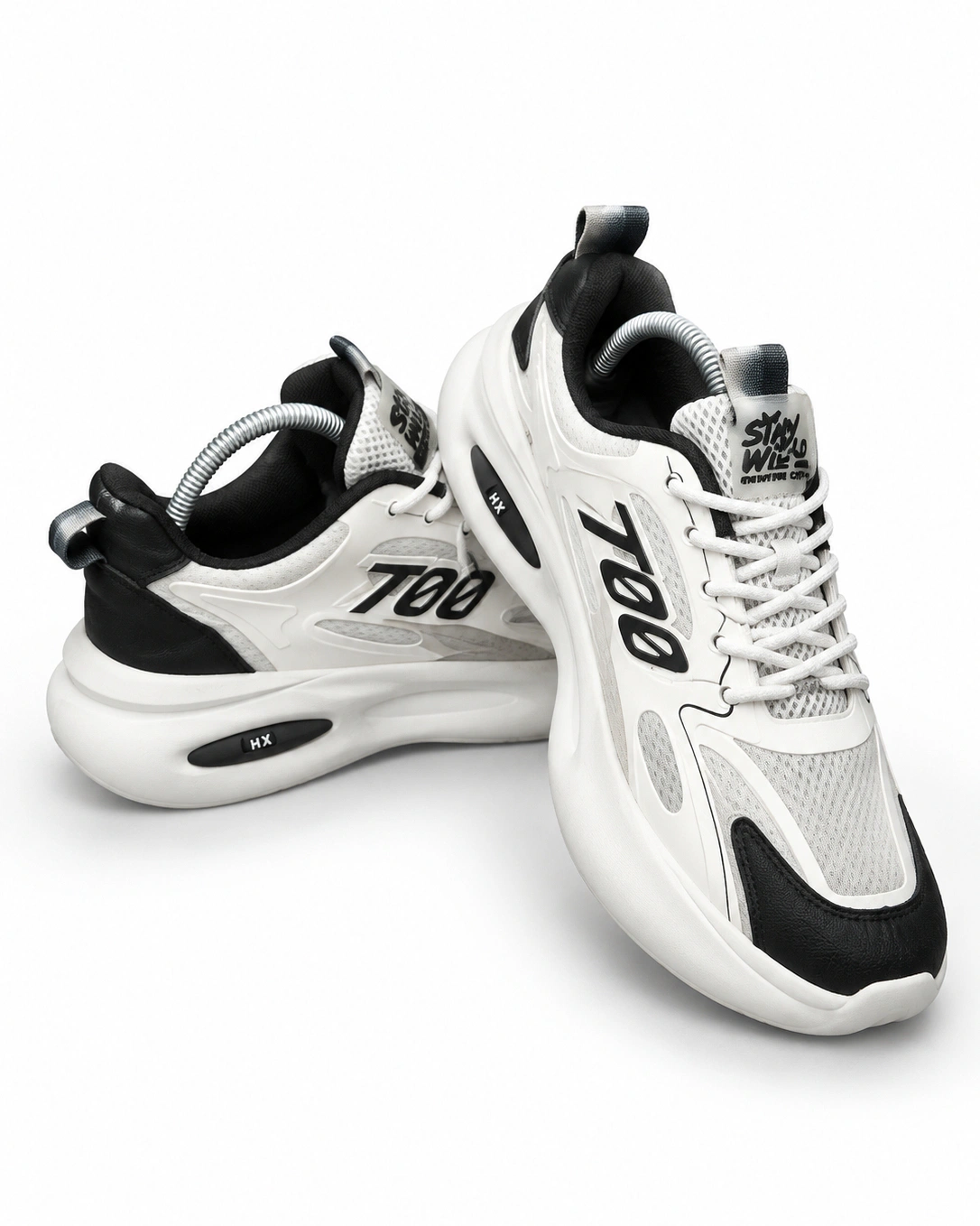 White and Black Chunky Sneakers