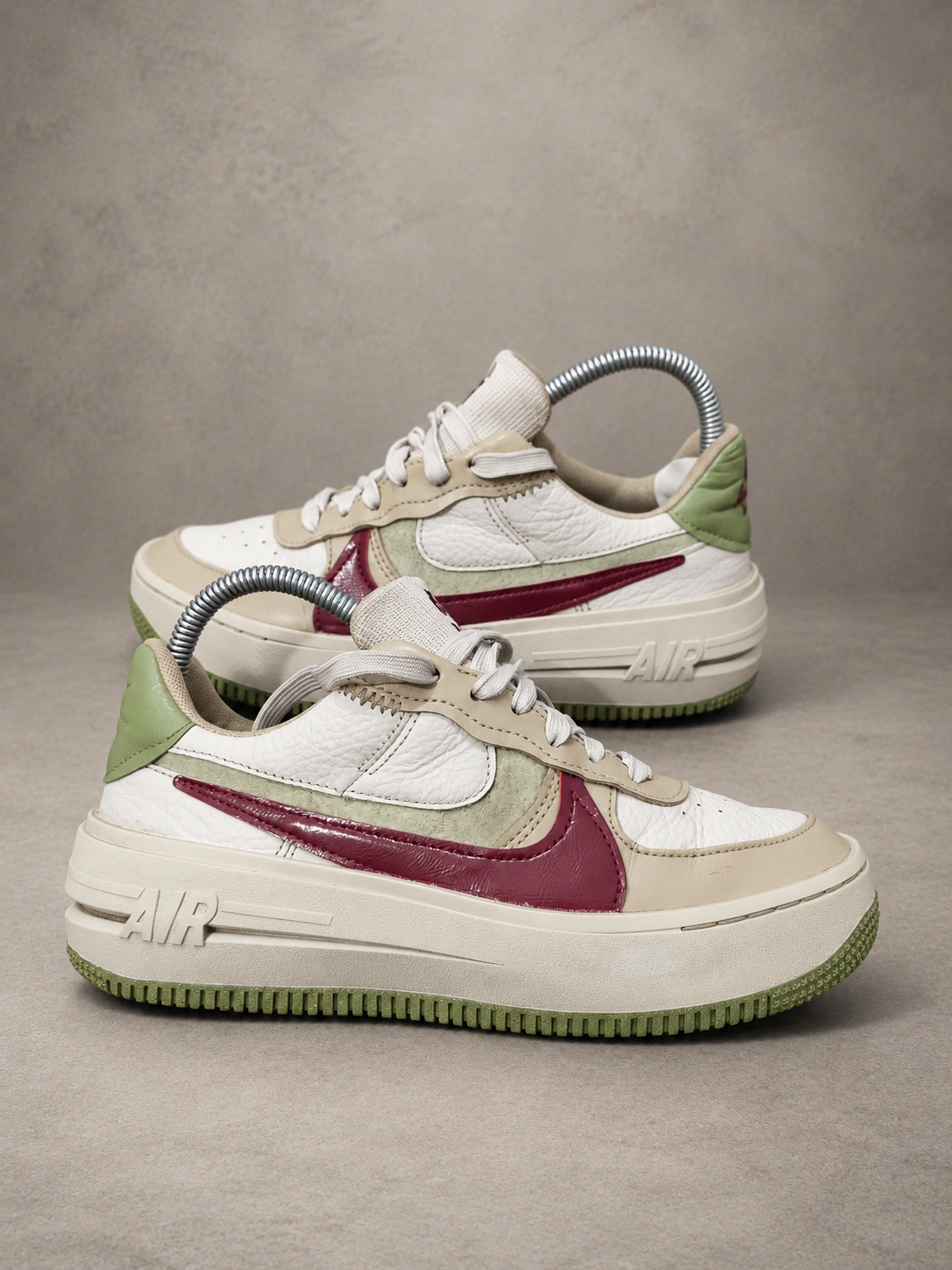 White and Maroon Nike Sneakers image 1