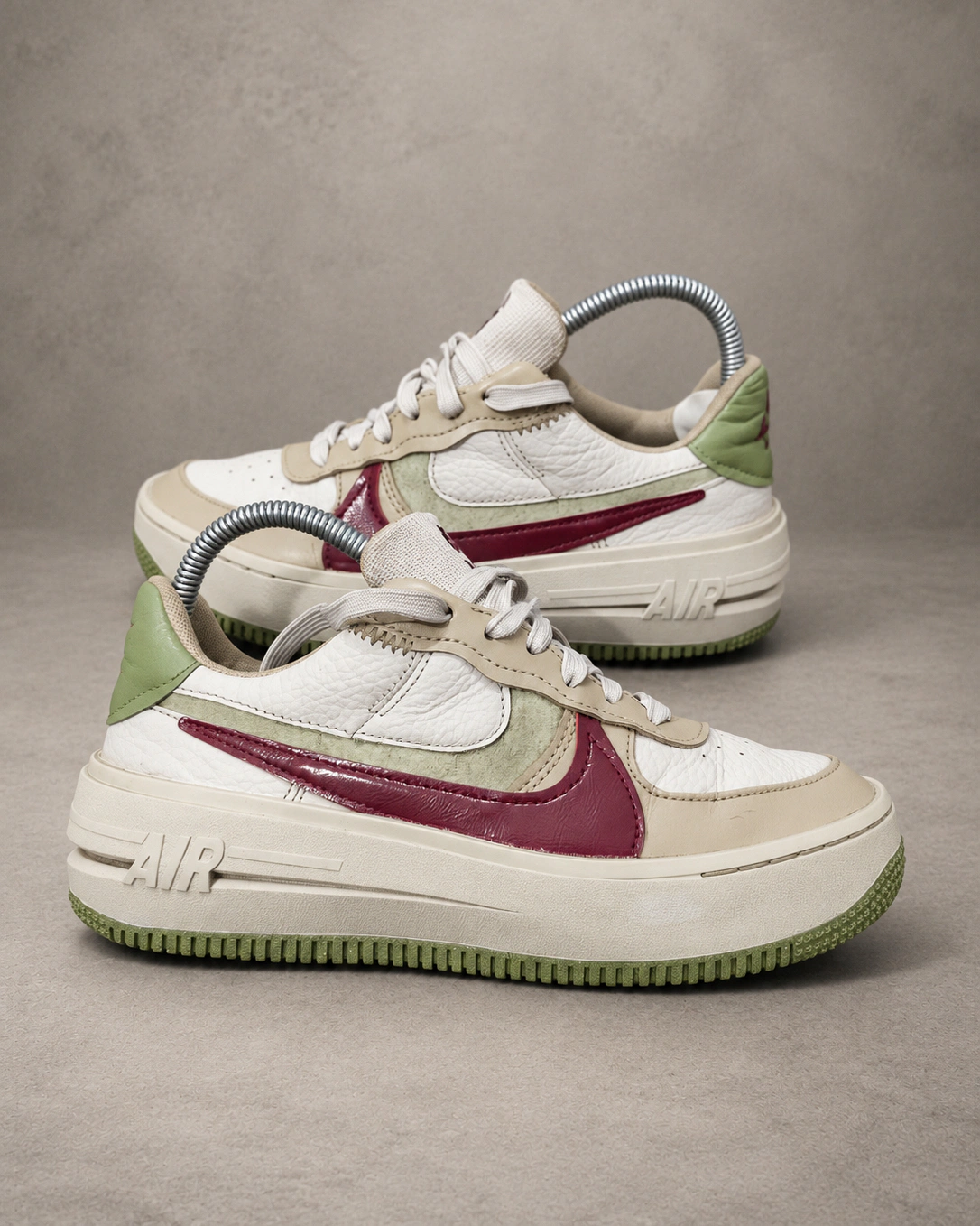 White and Maroon Nike Sneakers