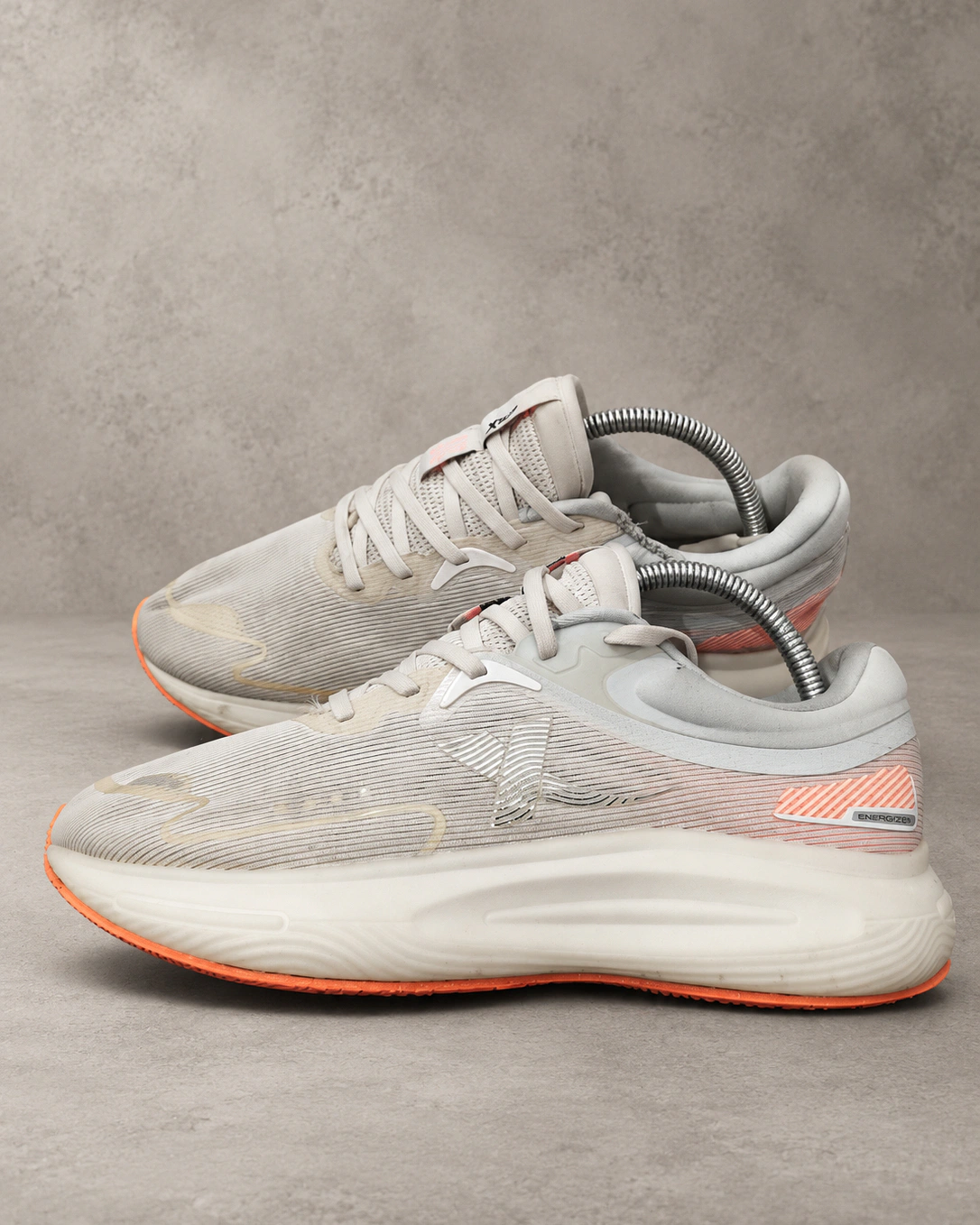 White and Orange Athletic Sneakers