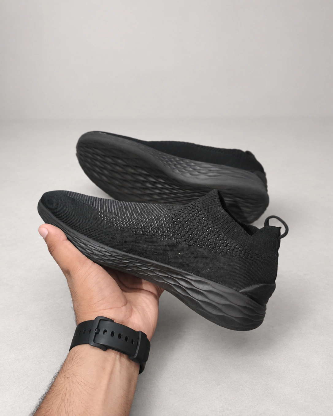 All-Black Slip-On Sneakers
