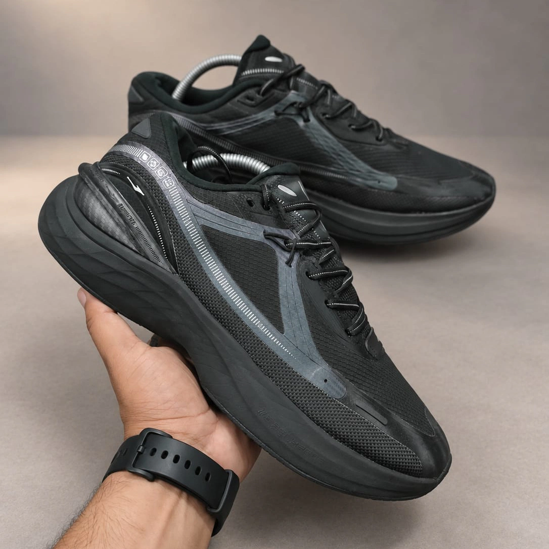 Shadow Arc Black Performance Sneakers image 1