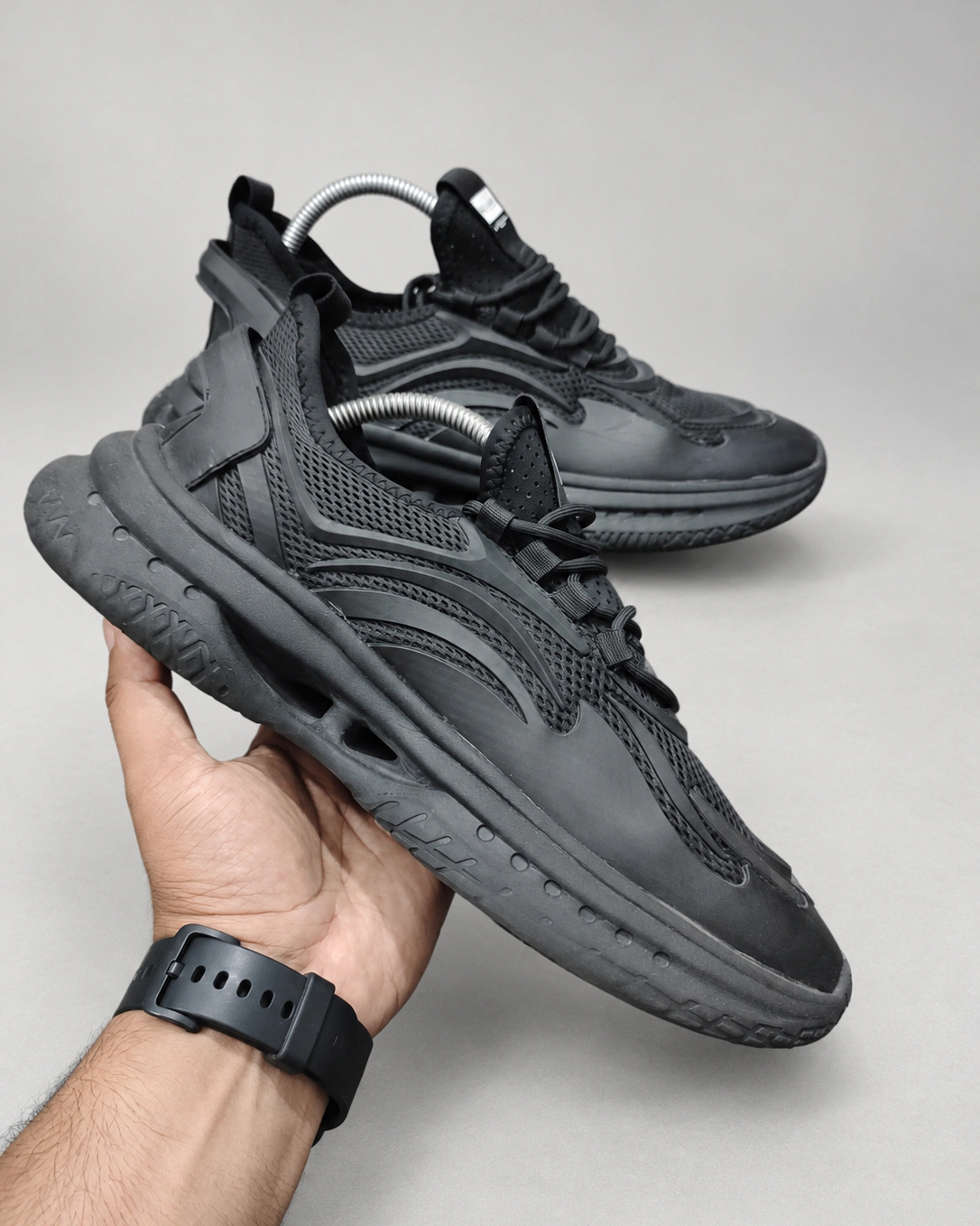 ShadowFlow All-Black Mesh Sneakers