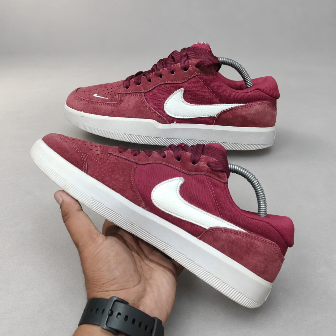 Nike Burgundy Suede Low-Top Sneakers image 1